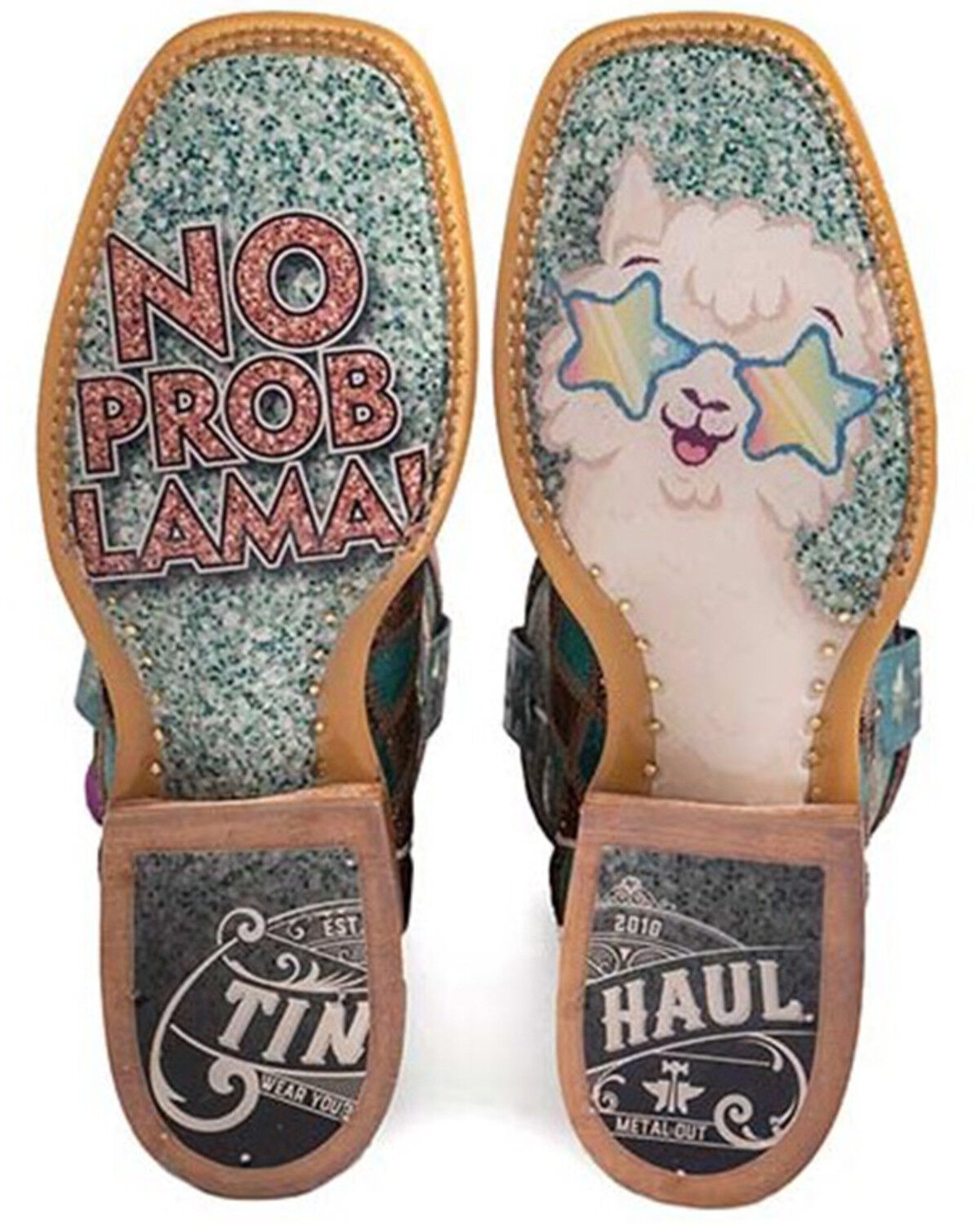Image #2 - Tin Haul Women's No Probl-Lama Western Boots - Broad Square Toe, Multi, hi-res