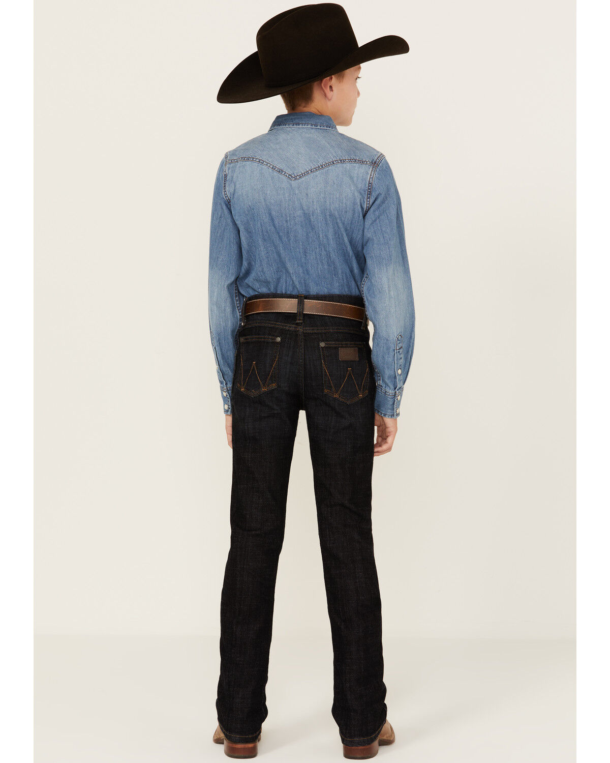 Image #3 - Wrangler Retro Boys' Dark Wash Dax Slim Bootcut Jeans, Dark Wash, hi-res