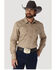 Wrangler Men's Solid Cowboy Cut Firm Finish Long Sleeve Work Shirt, Khaki, hi-res