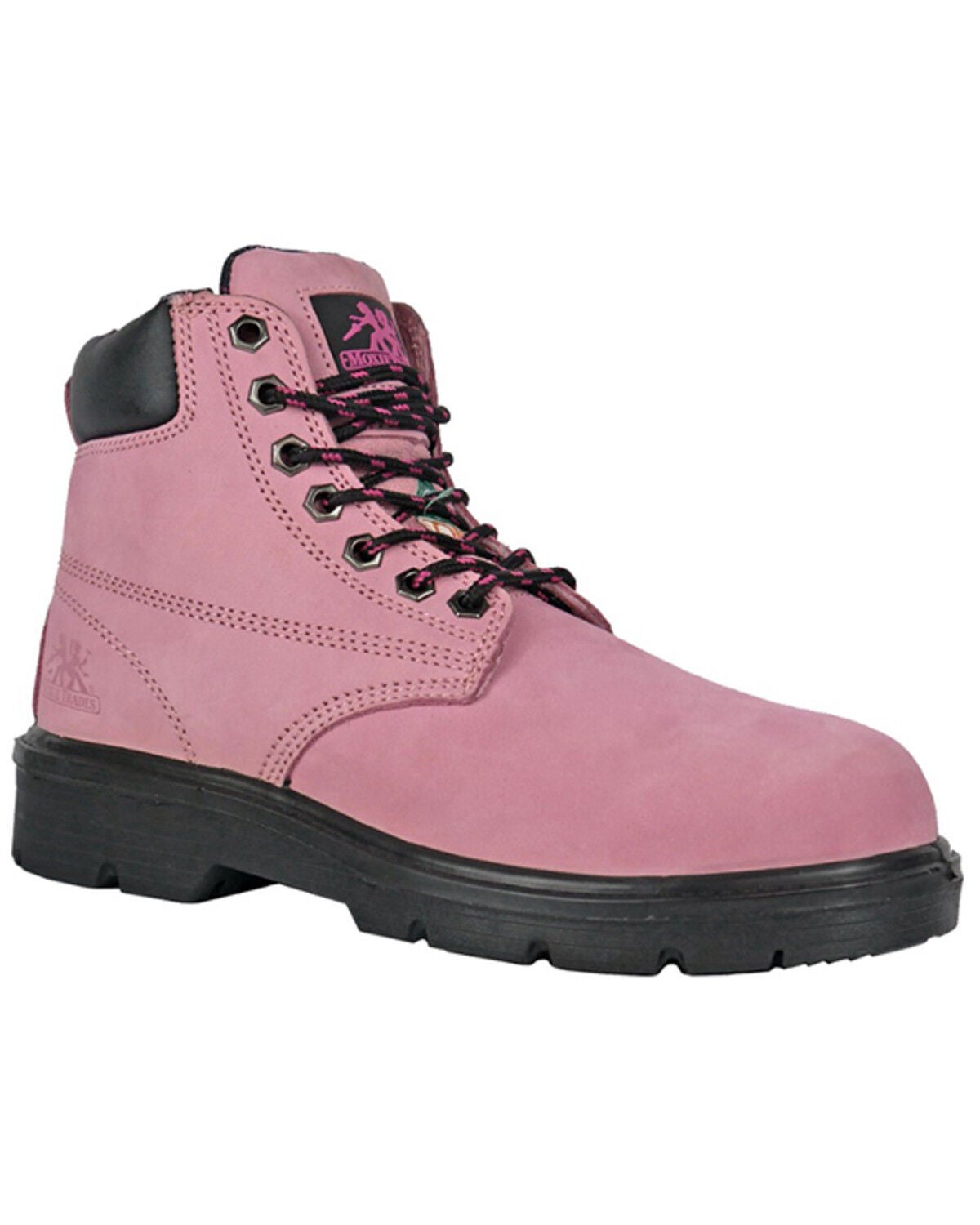 Moxie Trades Women's 6" Alice Waterproof Work Boots - Steel Toe, Pink, hi-res