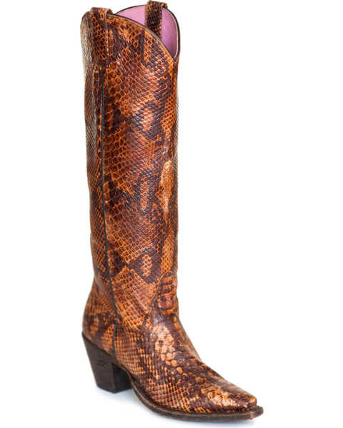 Image #1 - Miss Macie Women's Snakin' It Print Western Boots - Snip Toe , , hi-res