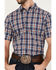 Image #3 - Cody James Men's Tequila Sunrise Plaid Print Short Sleeve Button-Down Stretch Western Shirt , Navy, hi-res