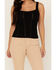 Image #3 - Idyllwind Women's Sparrow Pointelle Rib Lace Tank, Black, hi-res