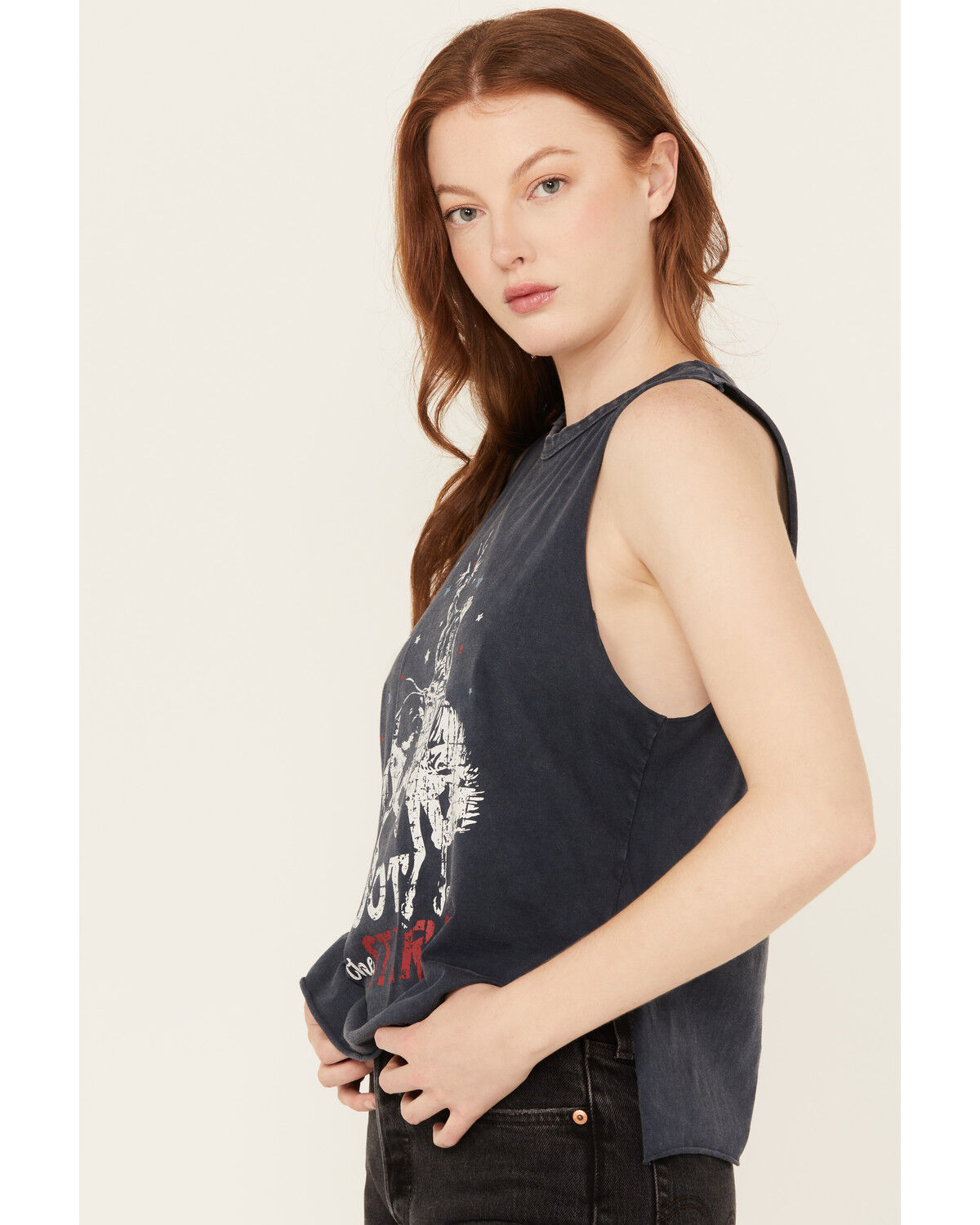 Image #2 - Rock & Roll Denim Women's Shoot for the Stars Sleeveless Tank, Navy, hi-res