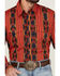 Image #3 - Wrangler Men's Checotah Southwestern Striped Print Long Sleeve Pearl Snap Western Shirt - Tall, Red, hi-res