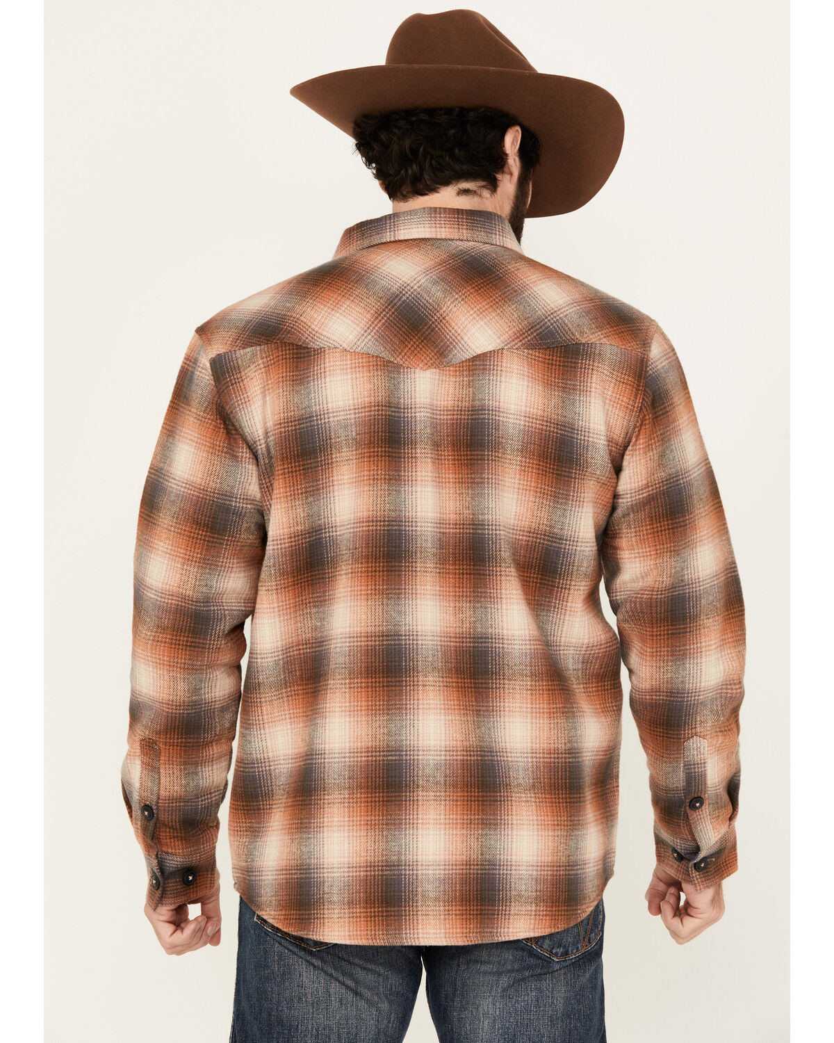 Image #4 - Cody James Men's Caliente Plaid Print Sherpa Lined Button-Down Shirt Jacket, Tan, hi-res
