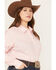 Image #2 - Ariat Women's Rose Gingham Print Long Sleeve Button Down Kirby Stretch Shirt - Plus, Rose, hi-res