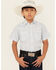 Image #1 - Ely Walker Boys' Paisley Print Short Sleeve Snap Western Shirt, Navy, hi-res