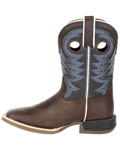 Image #3 - Durango Boys' Lil Rebel Pro Big Western Boots - Square Toe, Brown/blue, hi-res