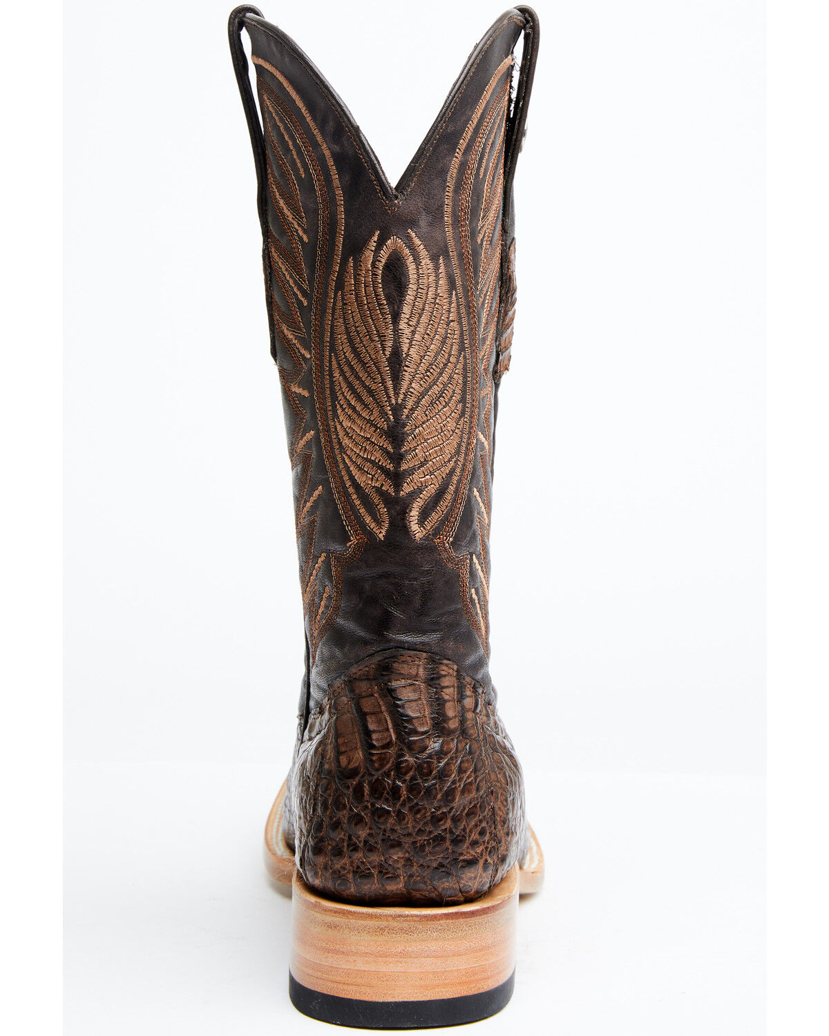Image #5 - Tanner Mark Men's Shawnee Exotic Caiman Belly Western Boots - Broad Square Toe, Dark Brown, hi-res