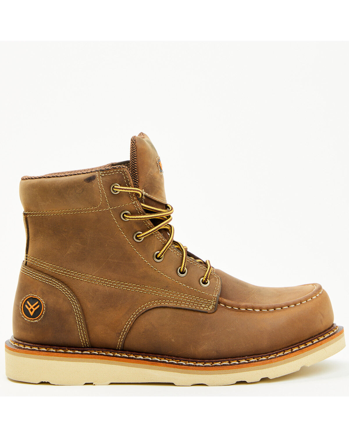 Image #2 - Hawx Men's 6" Moc Work Boots - Steel Toe, Brown, hi-res