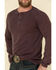 Cody James Men's Wagon Wheel Button Henley Long Sleeve Shirt , Burgundy, hi-res