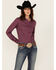 Image #1 - Cinch Women's Geo Print Long Sleeve Button-Down Western Shirt, Burgundy, hi-res