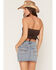 Image #4 - Cleo + Wolf Women's Steer Head Strapless Tie Top, Brown, hi-res