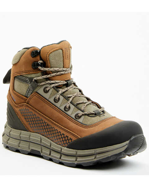 Brothers and Sons Men's 5.5" Waterproof Hiker Work Boots - Soft Toe, Brown, hi-res