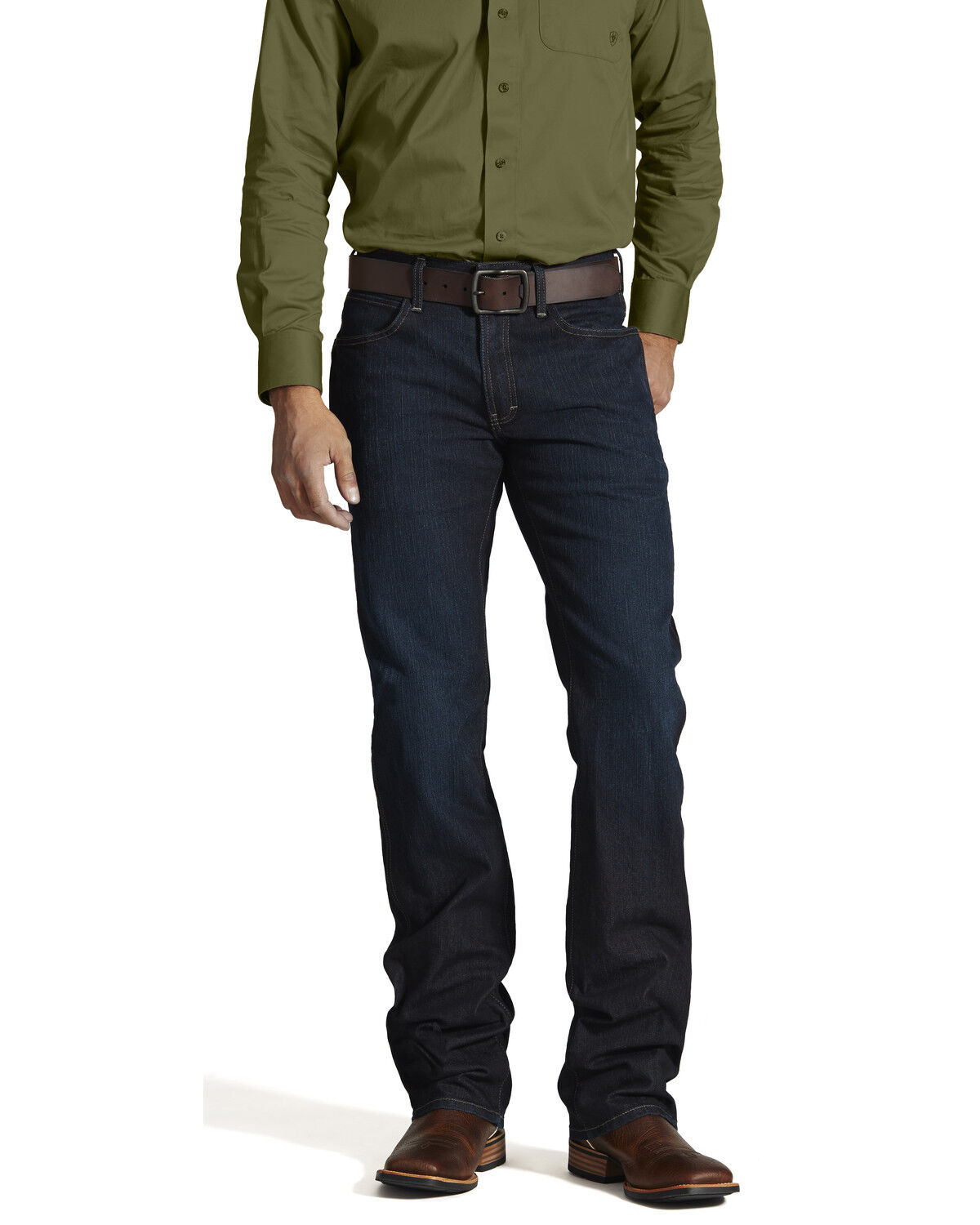 Image #3 - Ariat Men's M5 Rebar Dark Wash Low Rise Straight Work Jeans, Denim, hi-res