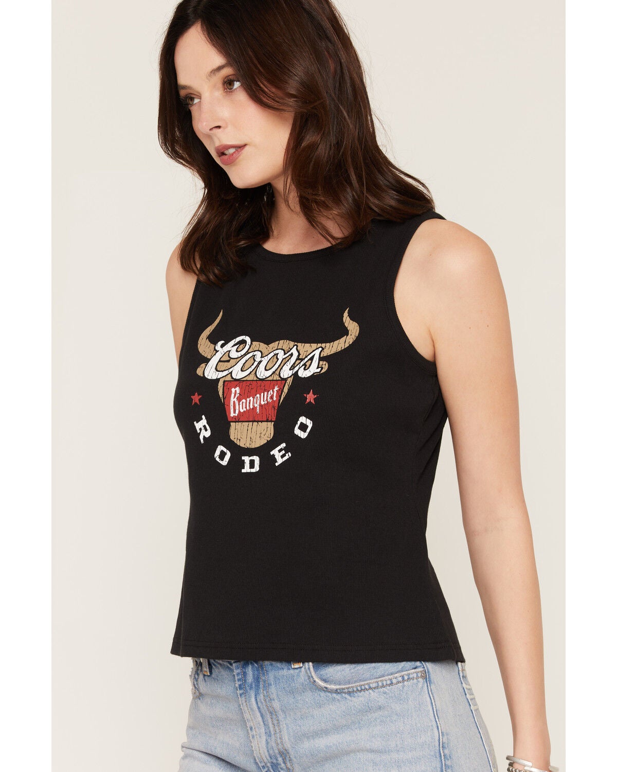 Image #2 - Coors Women's Steer Logo Graphic Tank Top, Black, hi-res
