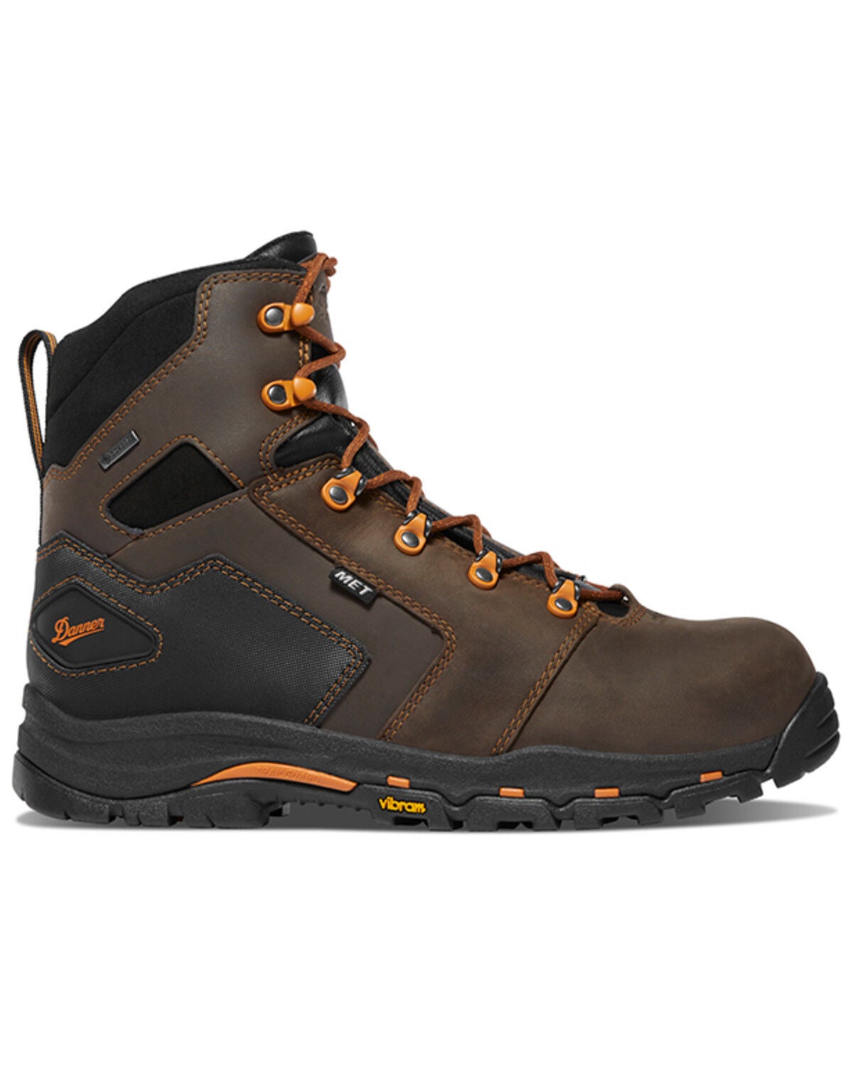 Image #2 - Danner Men's 6" Vicious Waterproof Work Boots - Composite Toe, Brown, hi-res