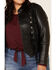 Liberty Wear Women's Black Fringe Snap Sheep Napa Jacket - Plus, Black, hi-res