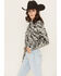 Image #2 - Cowgirl Hardware Women's Cowhide Print Long Sleeve Snap Stretch Western Shirt, Black, hi-res