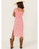 Image #4 - Trixxi Girls' Smocked Puff Sleeve Midi Dress, Pink, hi-res