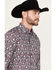 Image #2 - Ariat Men's Stefan Paisley Print Long Sleeve Button-Down Western Shirt, Magenta, hi-res