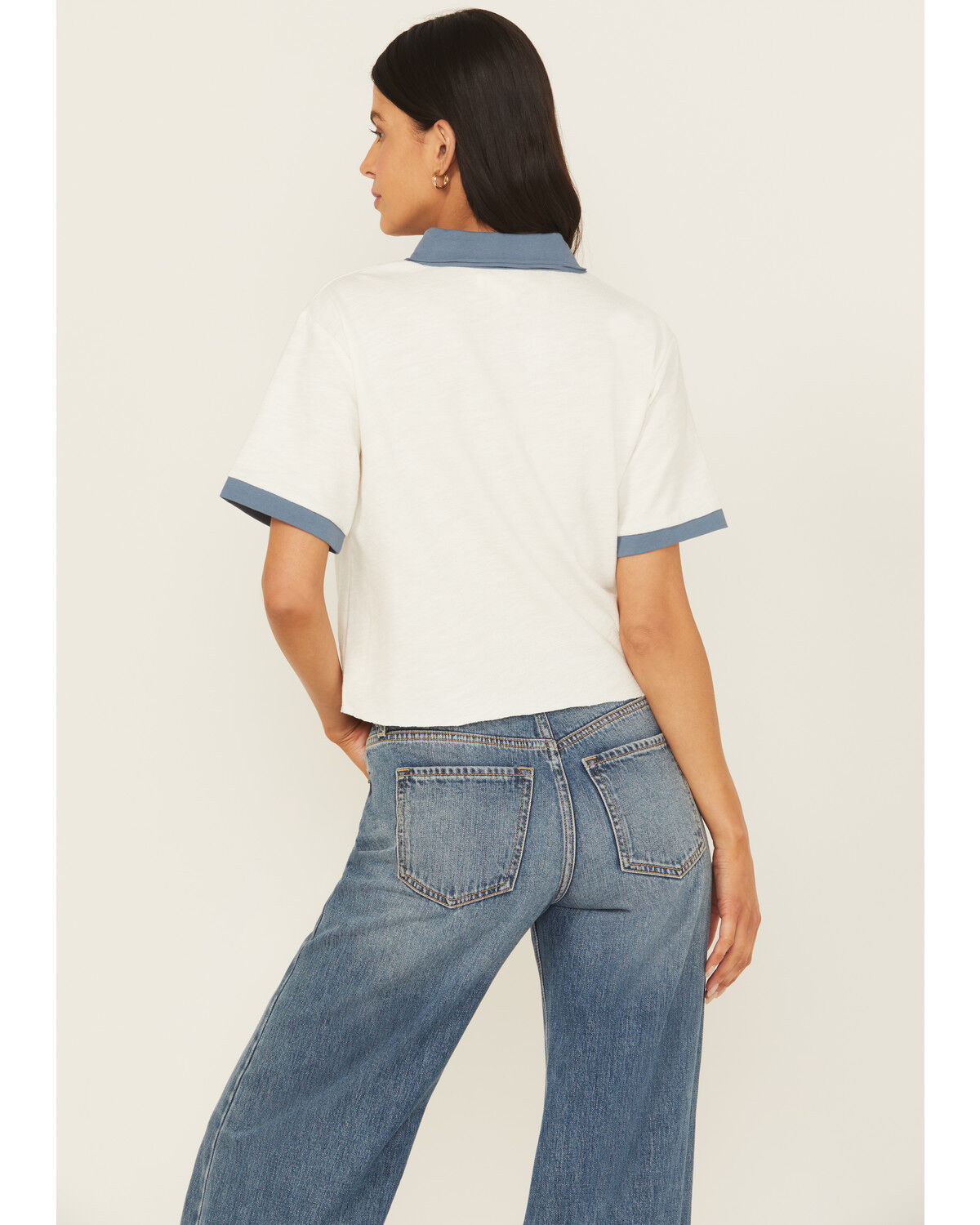 Image #4 - Cleo + Wolf Women's Eli Country Club Henley Short, Sand, hi-res