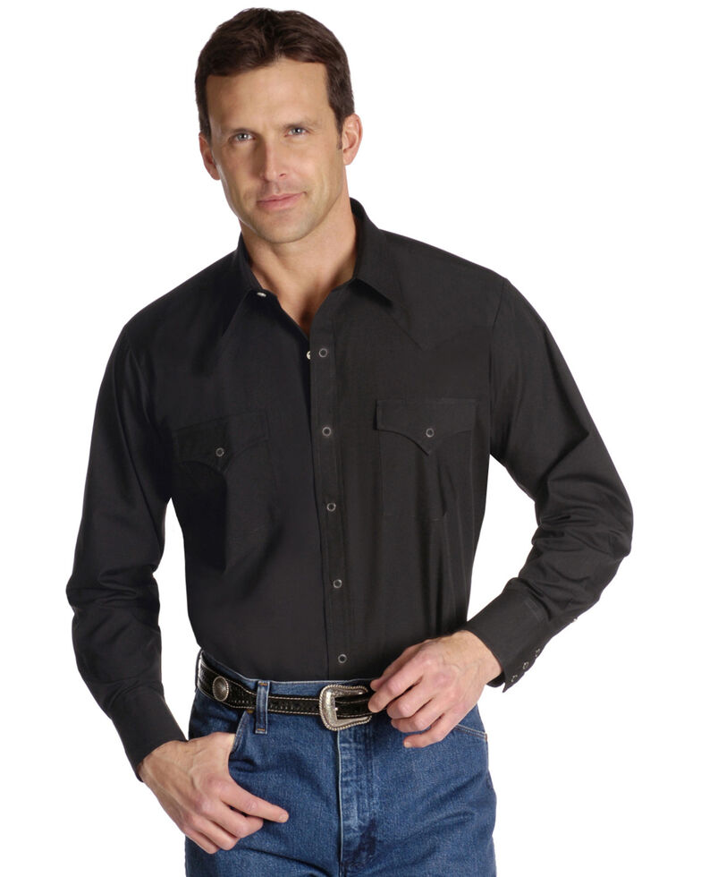 Ely Cattleman Men's Long Sleeve Solid Western Shirt Big & Tall