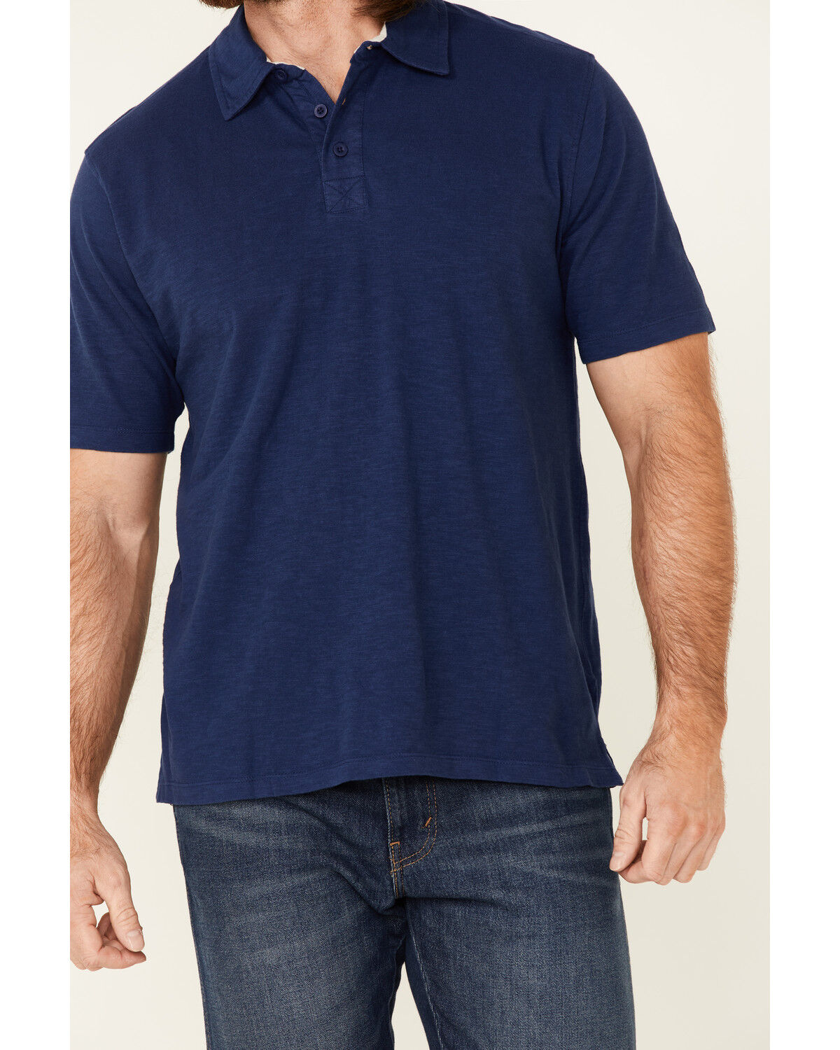 Image #3 - North River Men's Solid Slub Short Sleeve Polo Shirt, Blue, hi-res