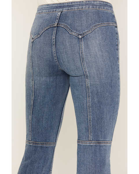 Image #4 - Idyllwind Women's Copper Ridge Low Rise Lace Flare Jeans, Medium Wash, hi-res