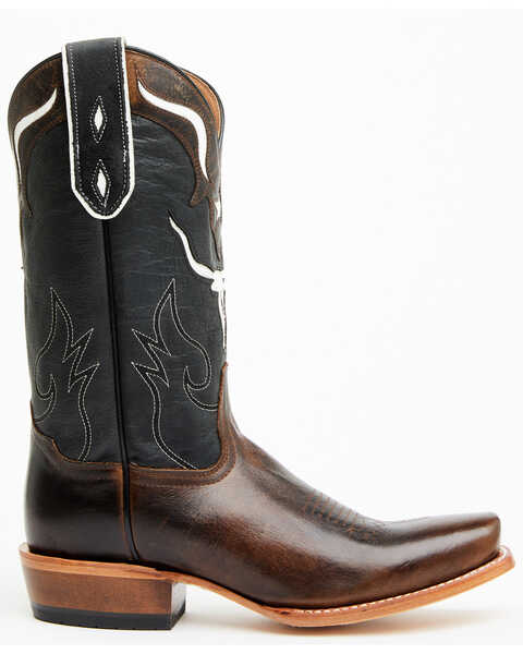 Image #2 - Moonshine Spirit Men's Showtime Longhorn Inlay Western Boots - Square Toe , Brown, hi-res