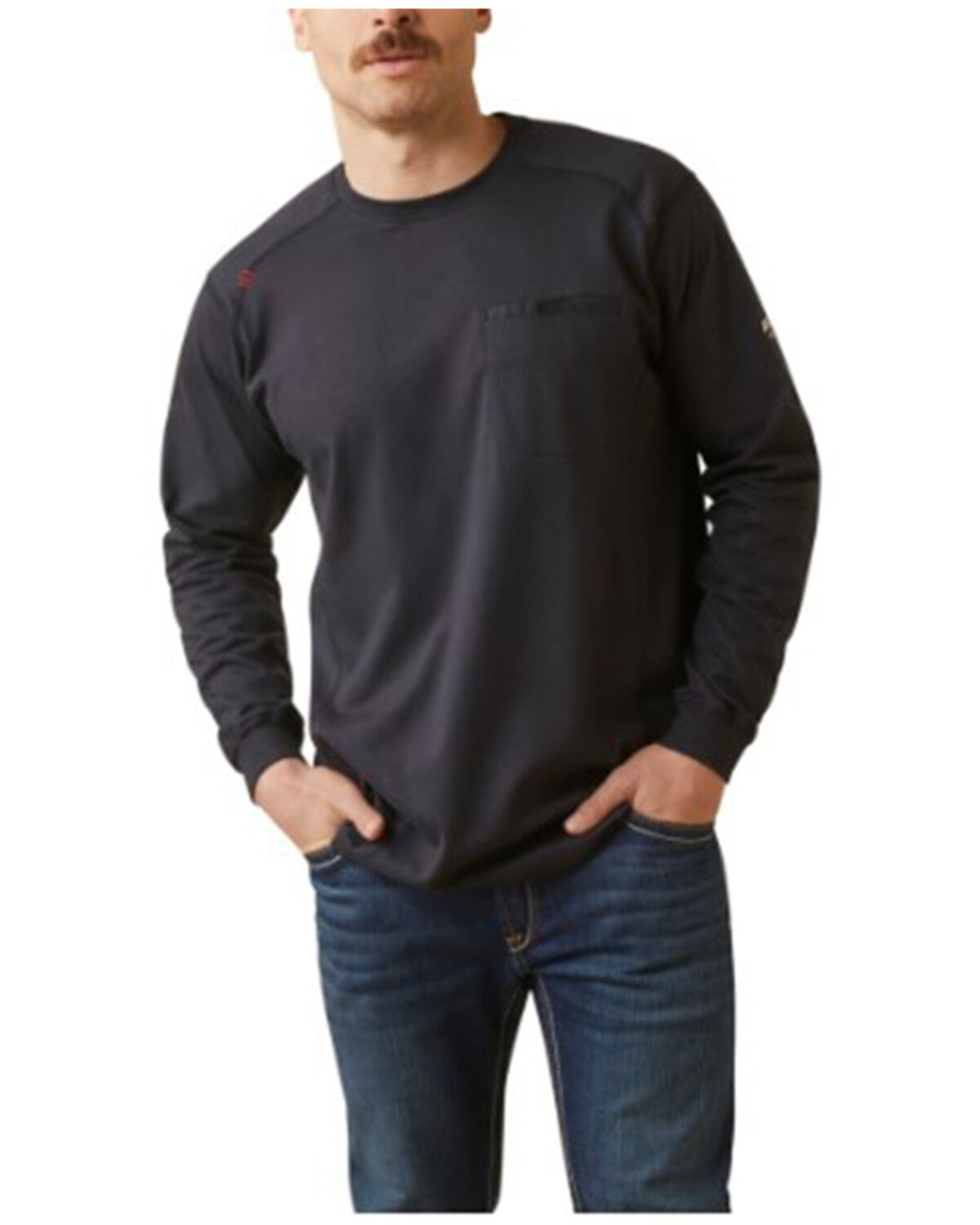 Image #1 - Ariat Men's FR Air Shock Long Sleeve Graphic Work T-Shirt, Black, hi-res