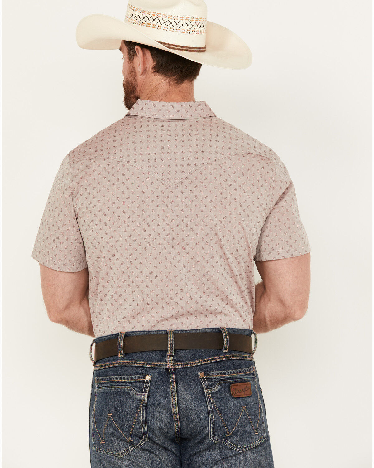 Image #4 - Cody James Men's Micro Paisley Print Short Sleeve Snap Western Shirt, , hi-res