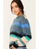 Image #2 - Molly Bracken Women's Striped Long Sleeve Sweater , Green, hi-res