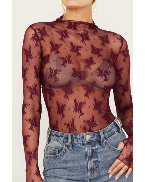 Image #3 - Free People Women's Lady Lux Layering Top , Maroon, hi-res