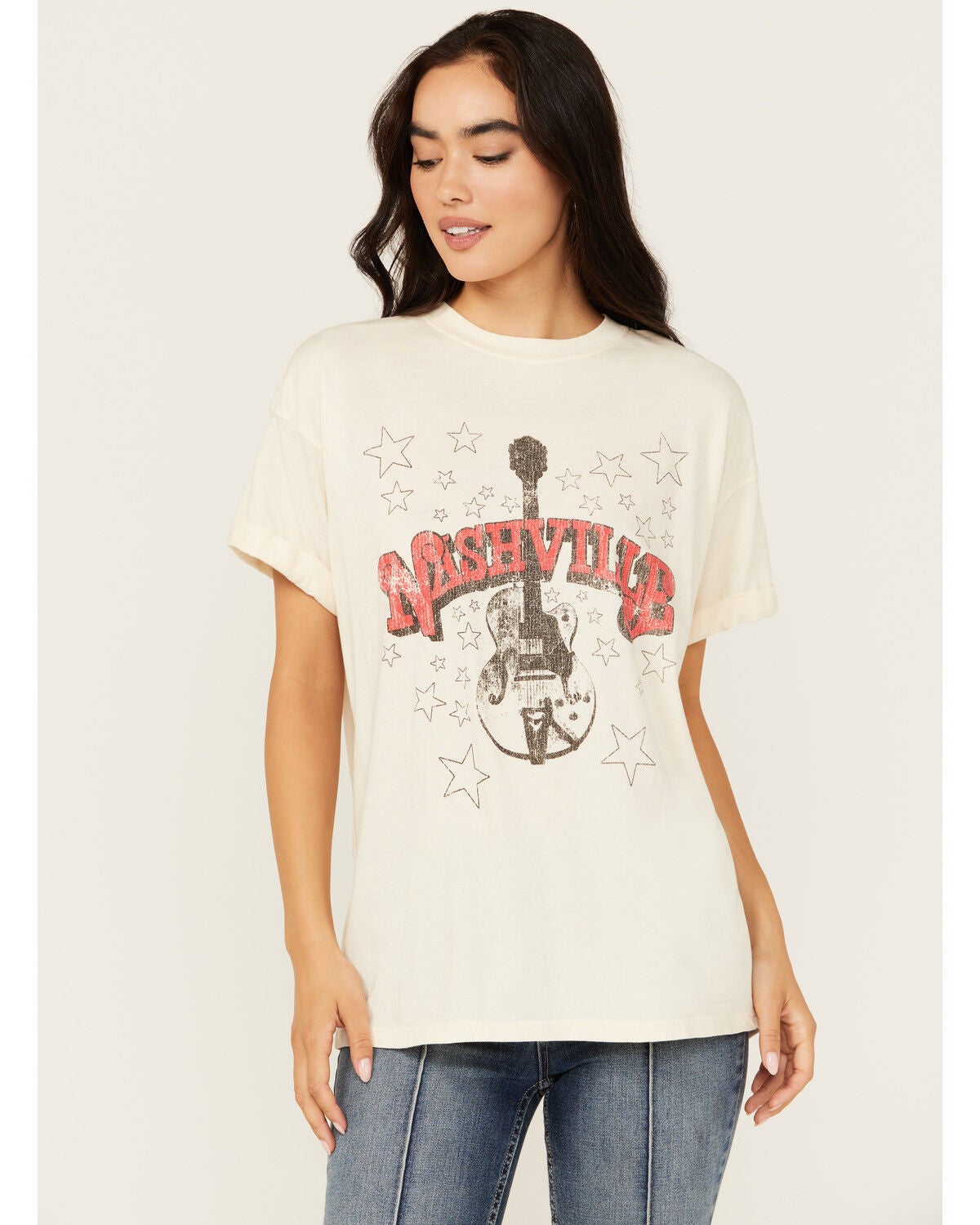 Girl Dangerous Women's Nashville Star Relaxed Short Sleeve Graphic Tee, Natural, hi-res