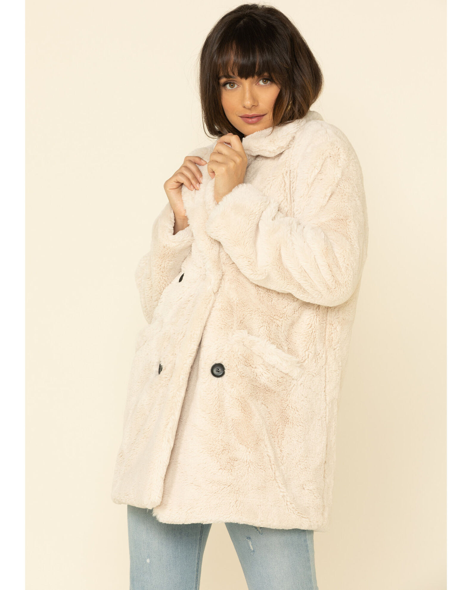 Stone teddy faux fur coat hot sale