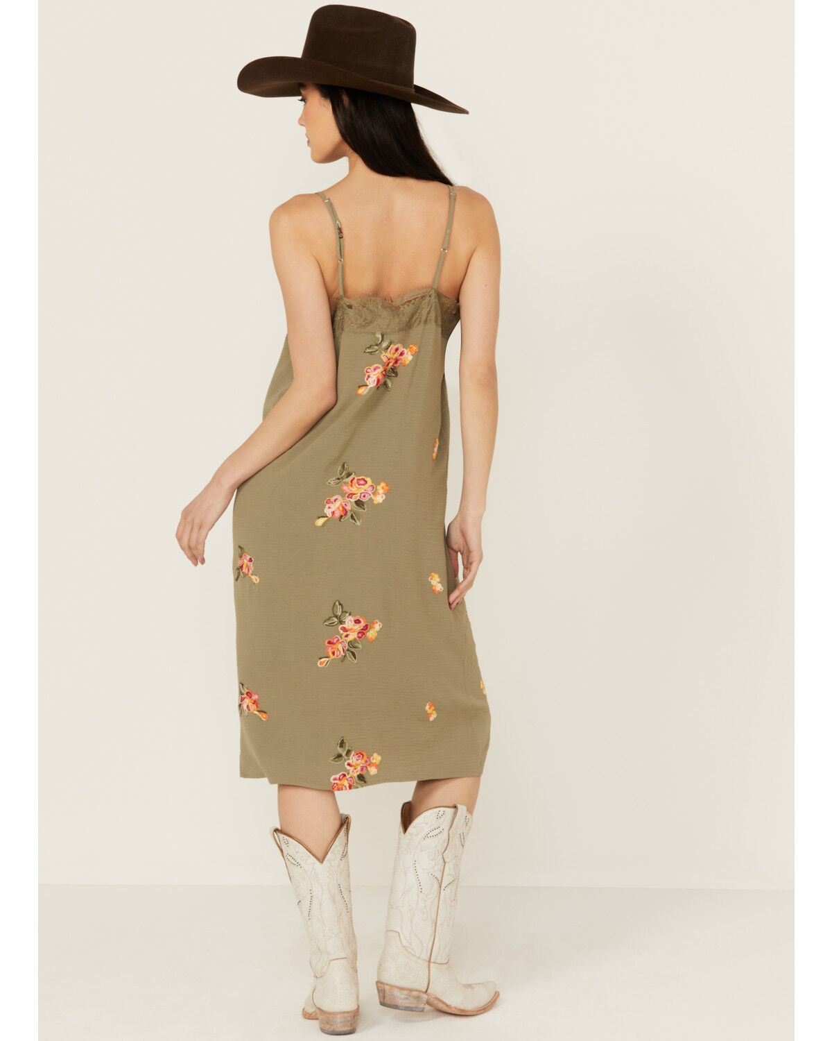 Image #4 - Wild Moss Women's Embroidered Midi Dress, Sage, hi-res