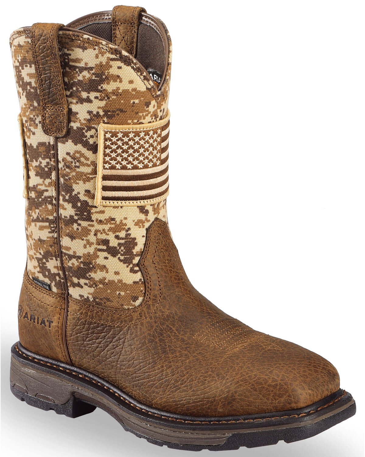 Image #1 - Ariat Men's WorkHog® Patriot Western Boots - Steel Toe, Brown, hi-res