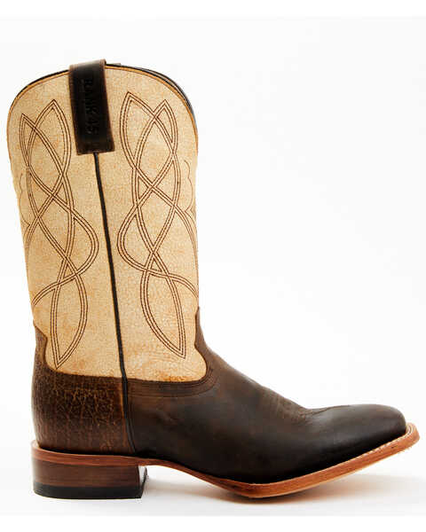 Image #2 - RANK 45® Men's Deuce Western Boots - Broad Square Toe, Cream/brown, hi-res