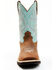 Image #4 - RANK 45® Women's Contrast Shaft Performance Leather Western Boots - Broad Square Toe , Turquoise, hi-res