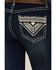 Image #2 - Rock & Roll Denim Women's Dark Wash Mid Rise Embroidered Bootcut Stretch Denim Jeans, Dark Wash, hi-res