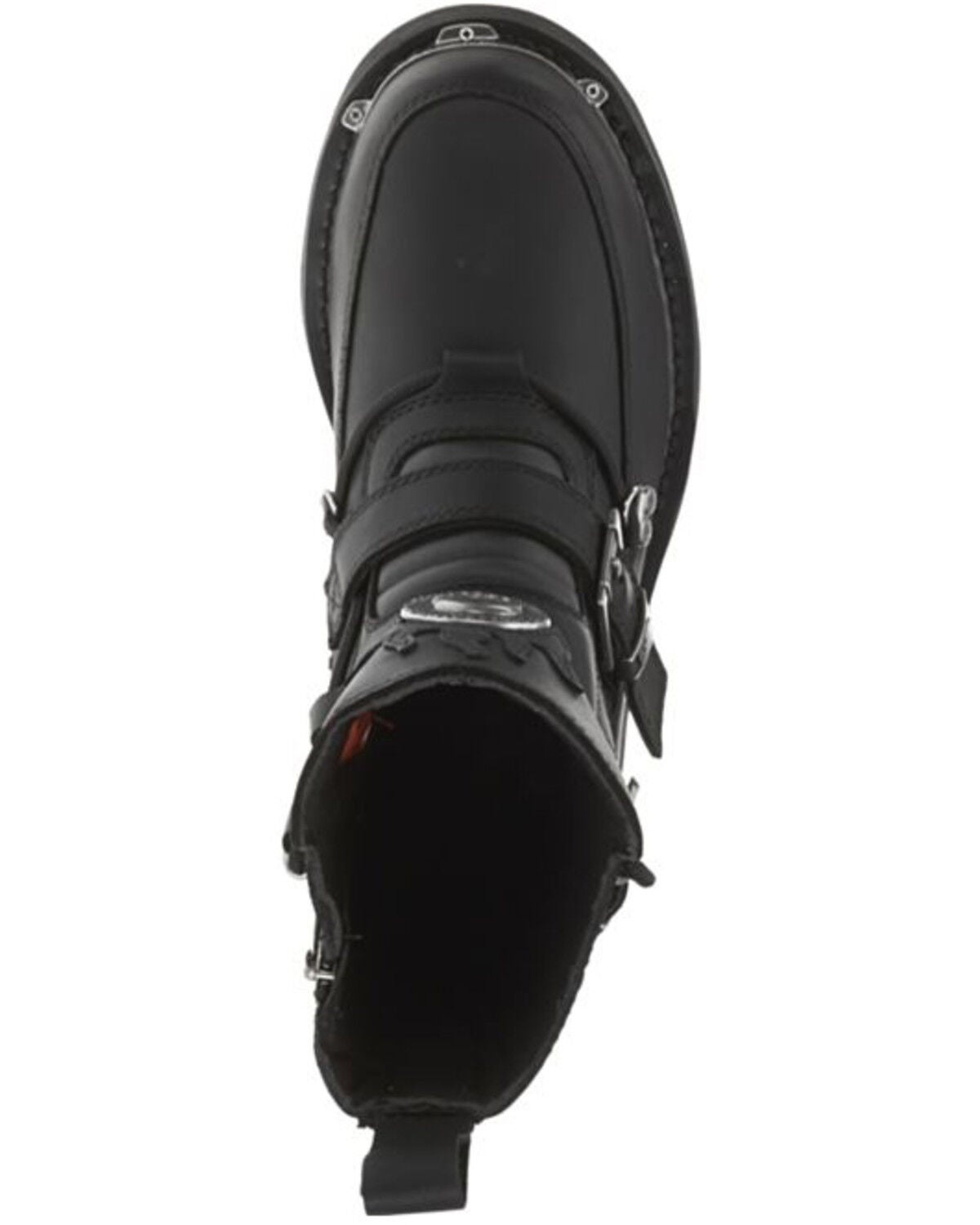 Image #6 - Harley Davidson Men's Distortion Skull Moto Boots - Round Toe, Black, hi-res