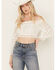 Image #1 - Revel Women's Eyelet Off The Shoulder Long Sleeve Top, White, hi-res
