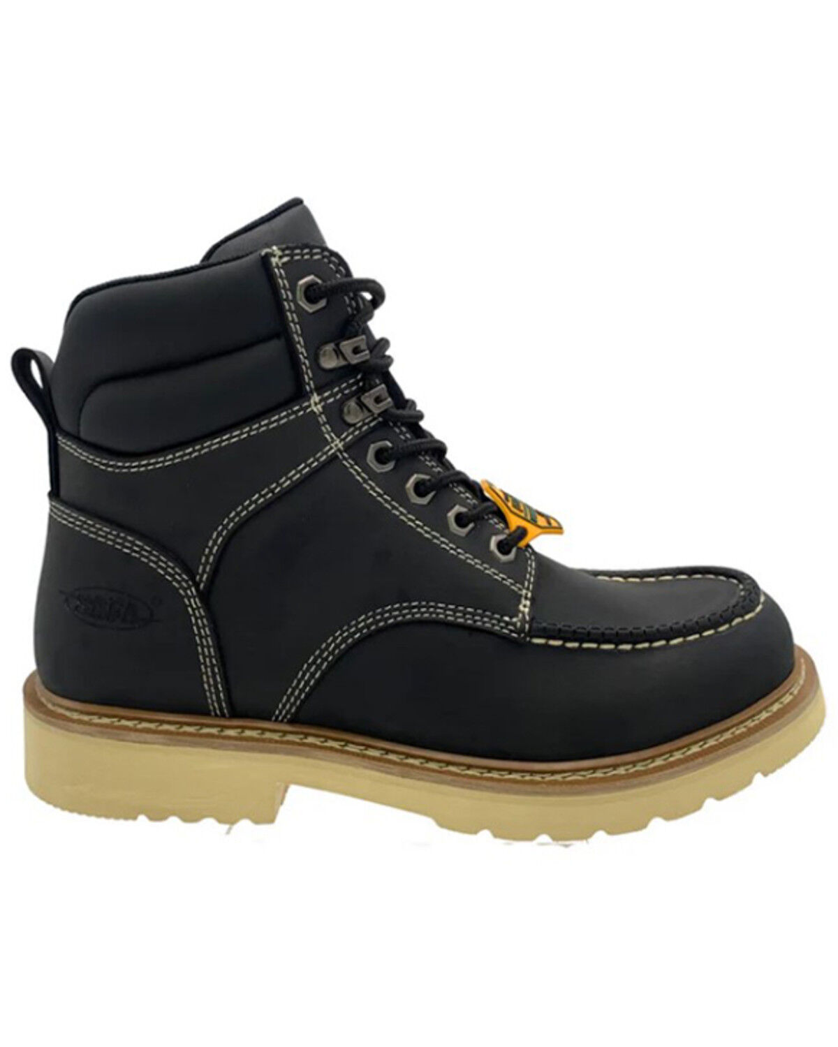 Image #2 - AdTec Men's 6" Safa Moc Work Boots - Soft Toe, Black, hi-res