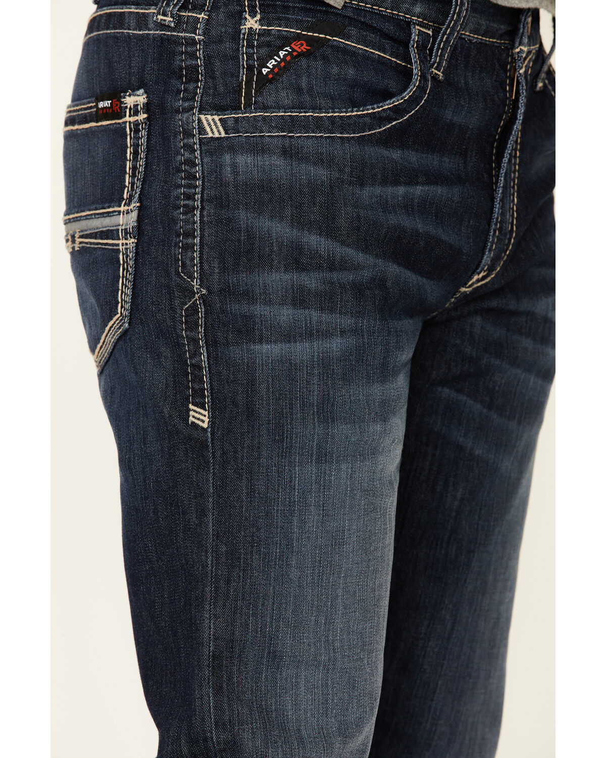 Image #3 - Ariat Men's FR M5 Billings Duralight Stretch Coltrane Straight Leg Work Jeans, Indigo, hi-res