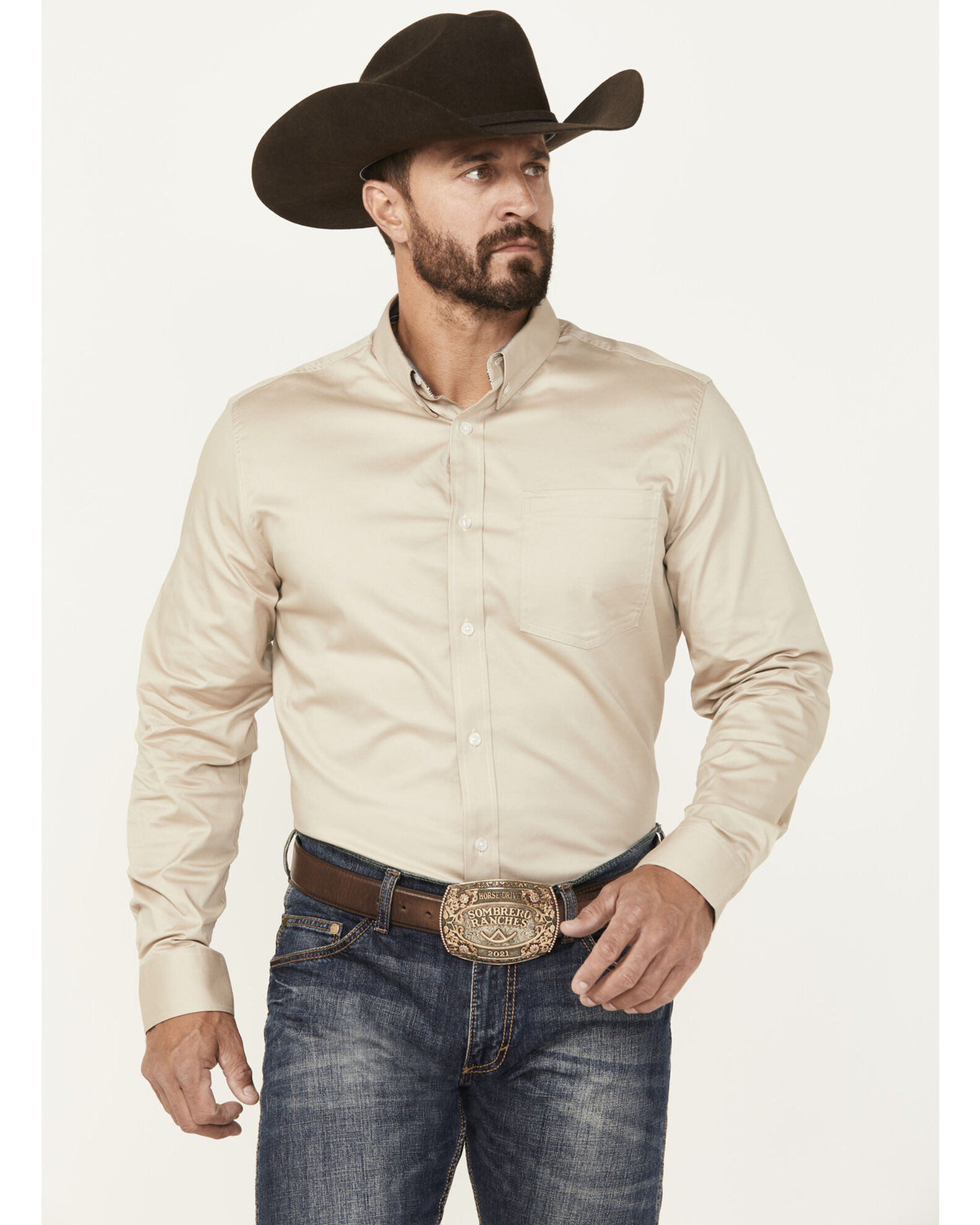 Cody James Men s Basic Twill Long Sleeve Button Down Performance Western Shirt Country Outfitter