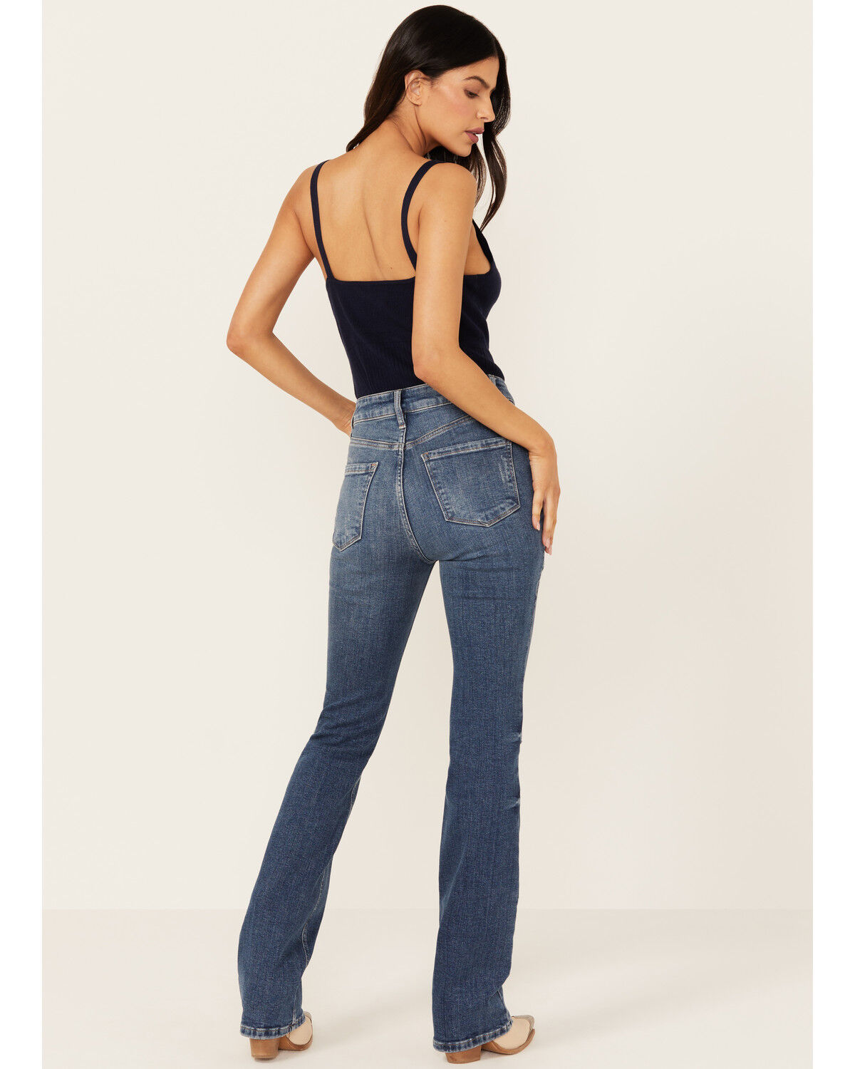 Image #3 - Cleo + Wolf Women's Kirkland Medium Wash High Rise Skinny Bootcut Stretch Denim Jeans, , hi-res