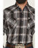 Image #3 - Ely Walker Men's Plaid Print Long Sleeve Pearl Snap Western Shirt - Tall, Black, hi-res