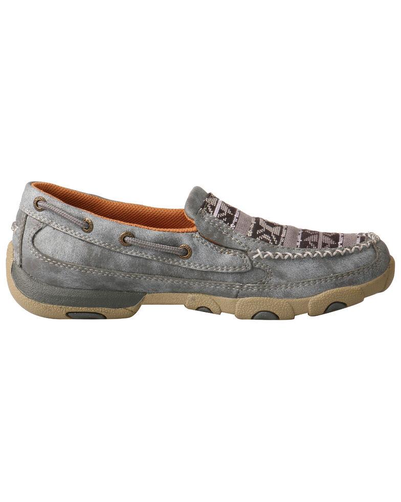 Twisted X Women's Slip-On Driving Moccasin Shoes - Moc Toe, Grey, hi-res